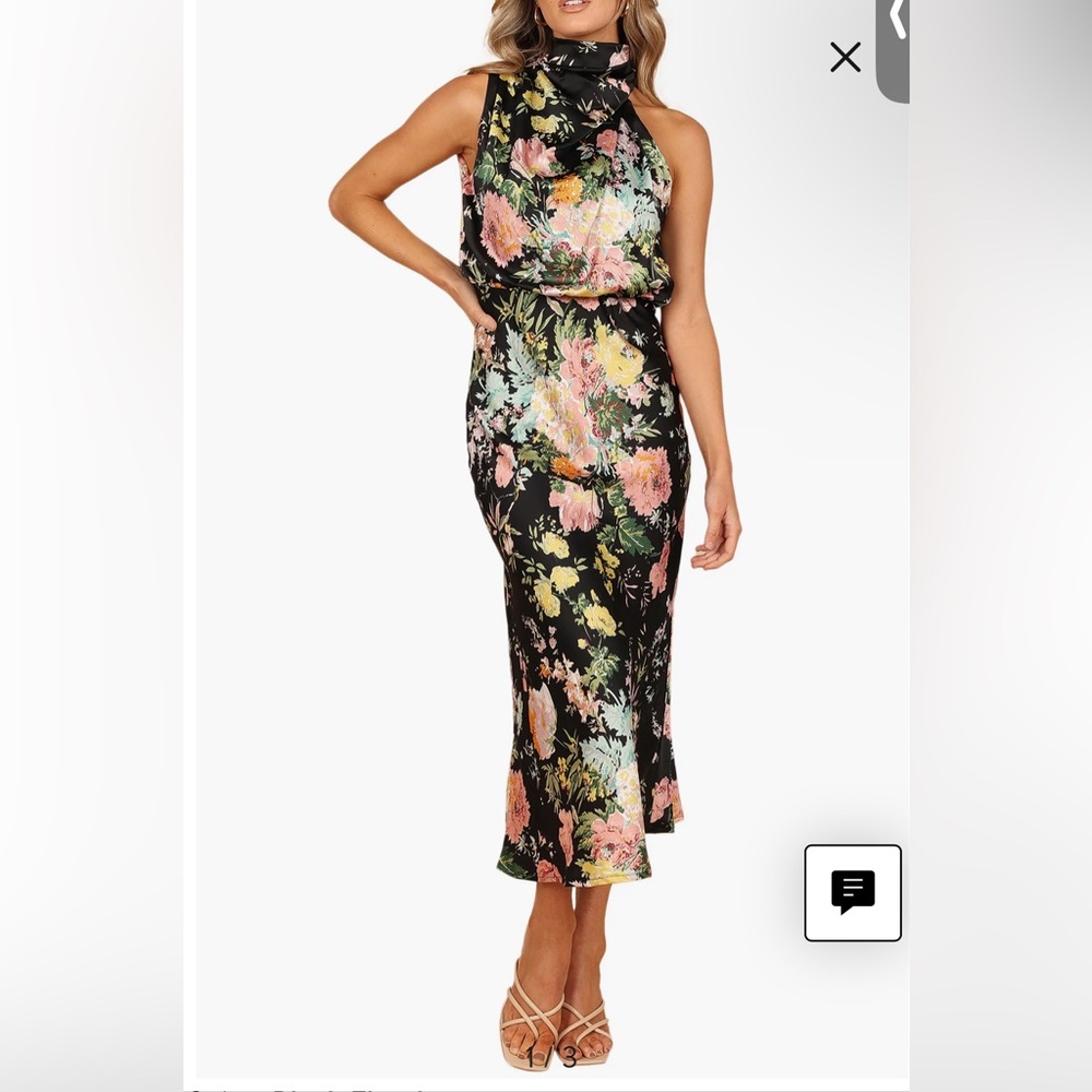 Petal & Pup Floral Black Midi Dress